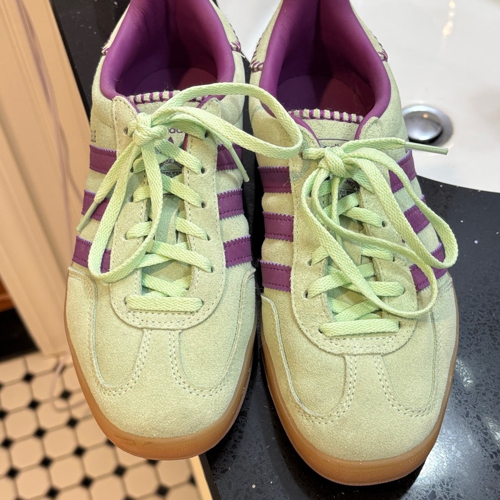 NWOT Adidas Light Green and Purple Casual Sneakers